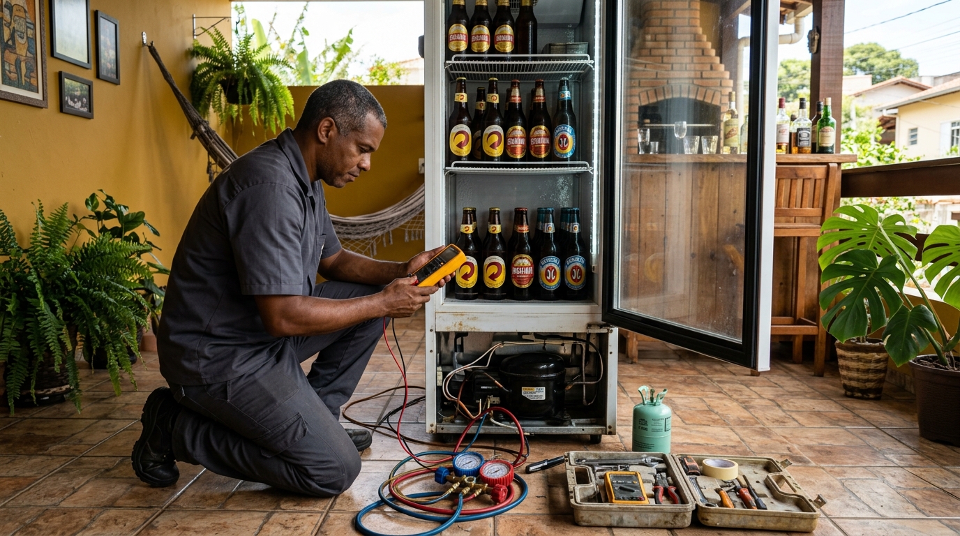 Manutenção da placa eletrônica de cervejeira na Cidade Nova, São José do Rio Preto‑SP
