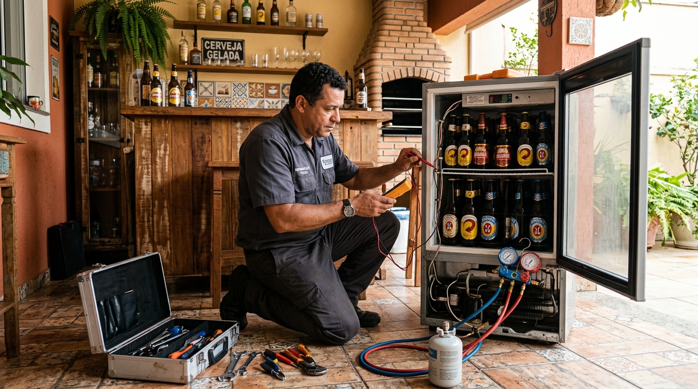 Aplicação de gás refrigerante em cervejeira atendida na Cidade Nova, São José do Rio Preto‑SP